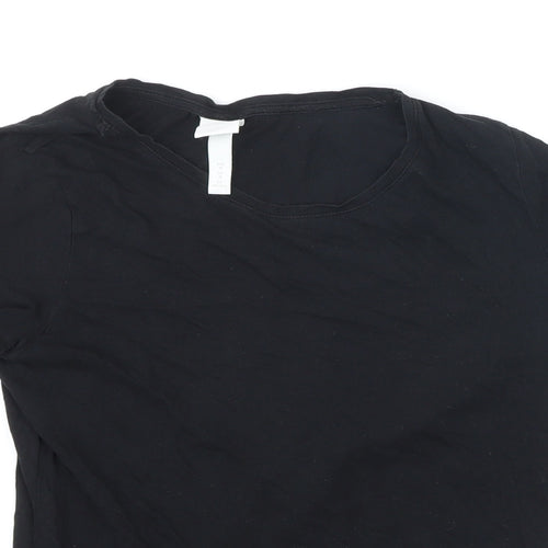 H&M Womens Black 100% Cotton Basic T-Shirt Size M Boat Neck