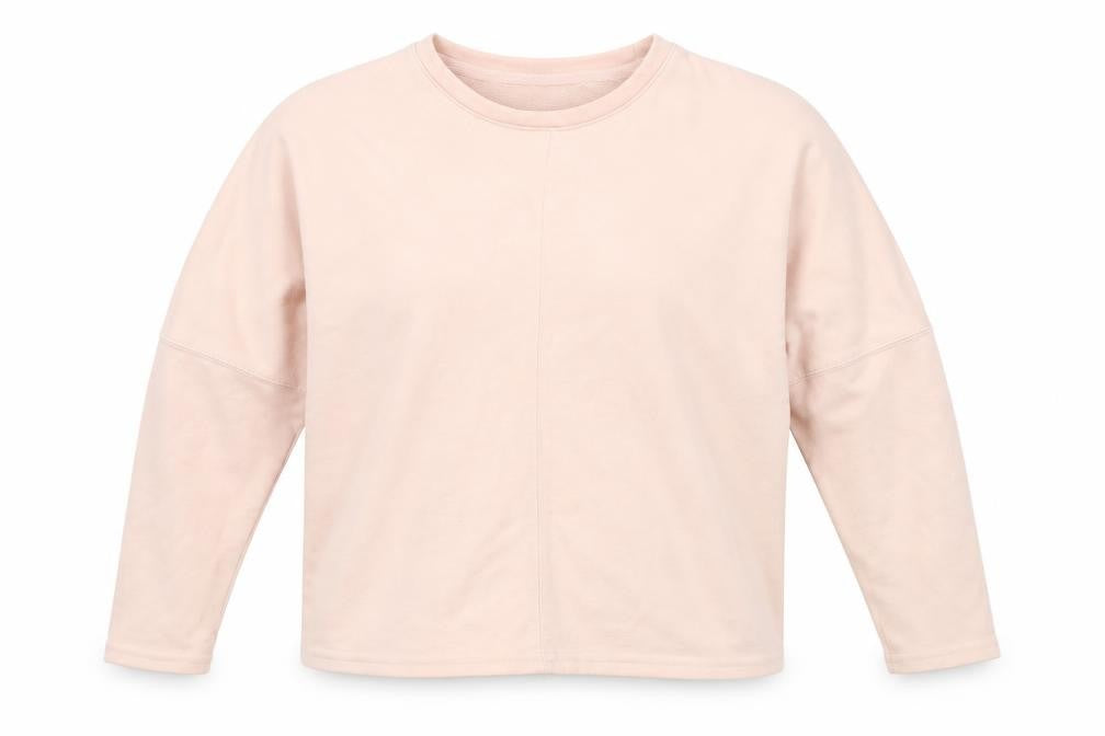 Front view of New Look women’s pink polyester pullover sweatshirt, size UK 10, pullover