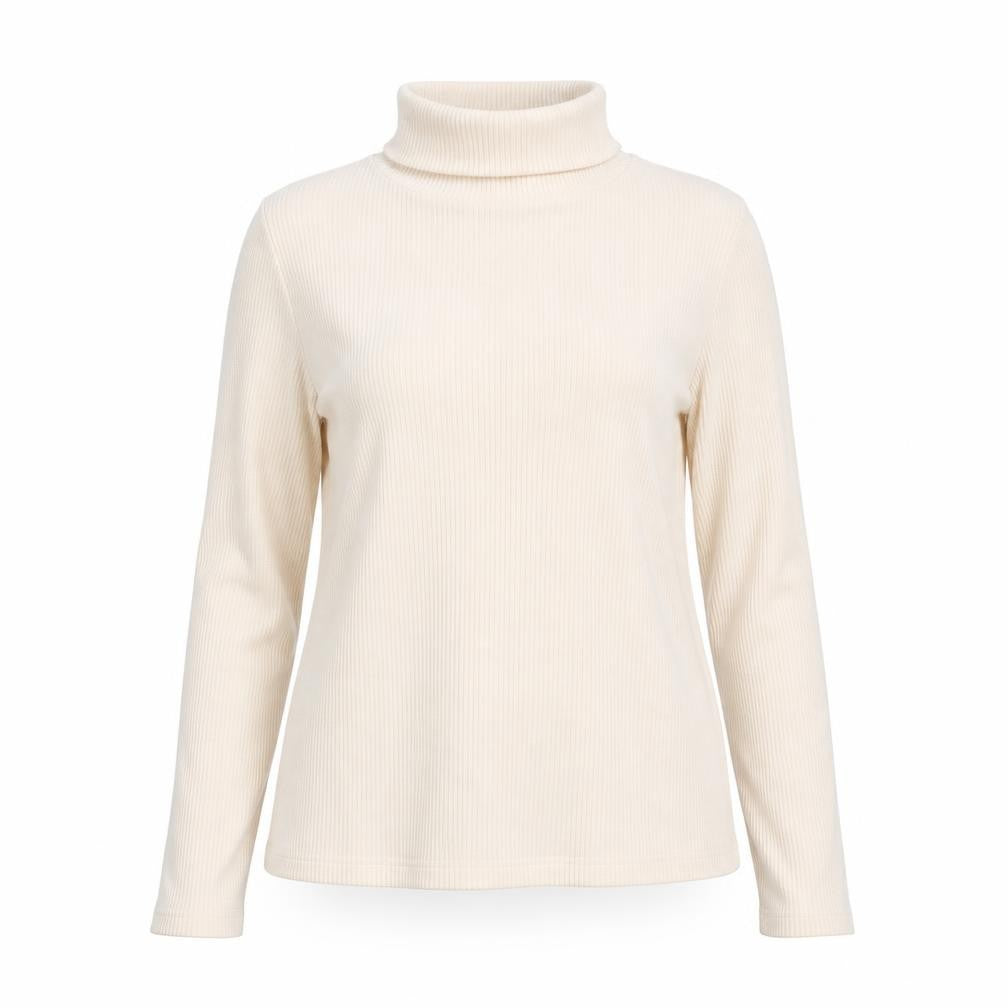 Front view of Dorothy Perkins women’s ivory high neck cotton jumper, size UK 16