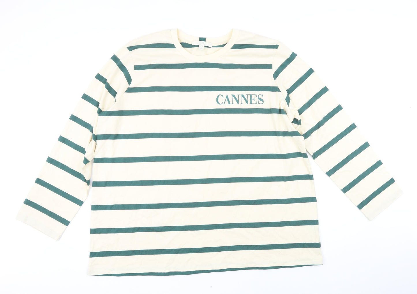 N.82 Womens Green Striped 100% Cotton Pullover Sweatshirt Size 20 Pullover - Cannes