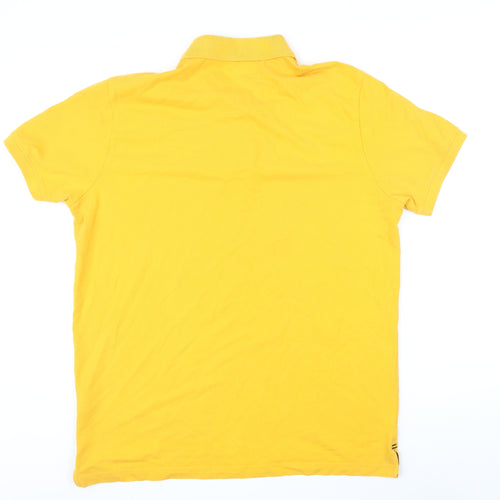 TOG24 Mens Yellow 100% Cotton Polo Size L Collared Button