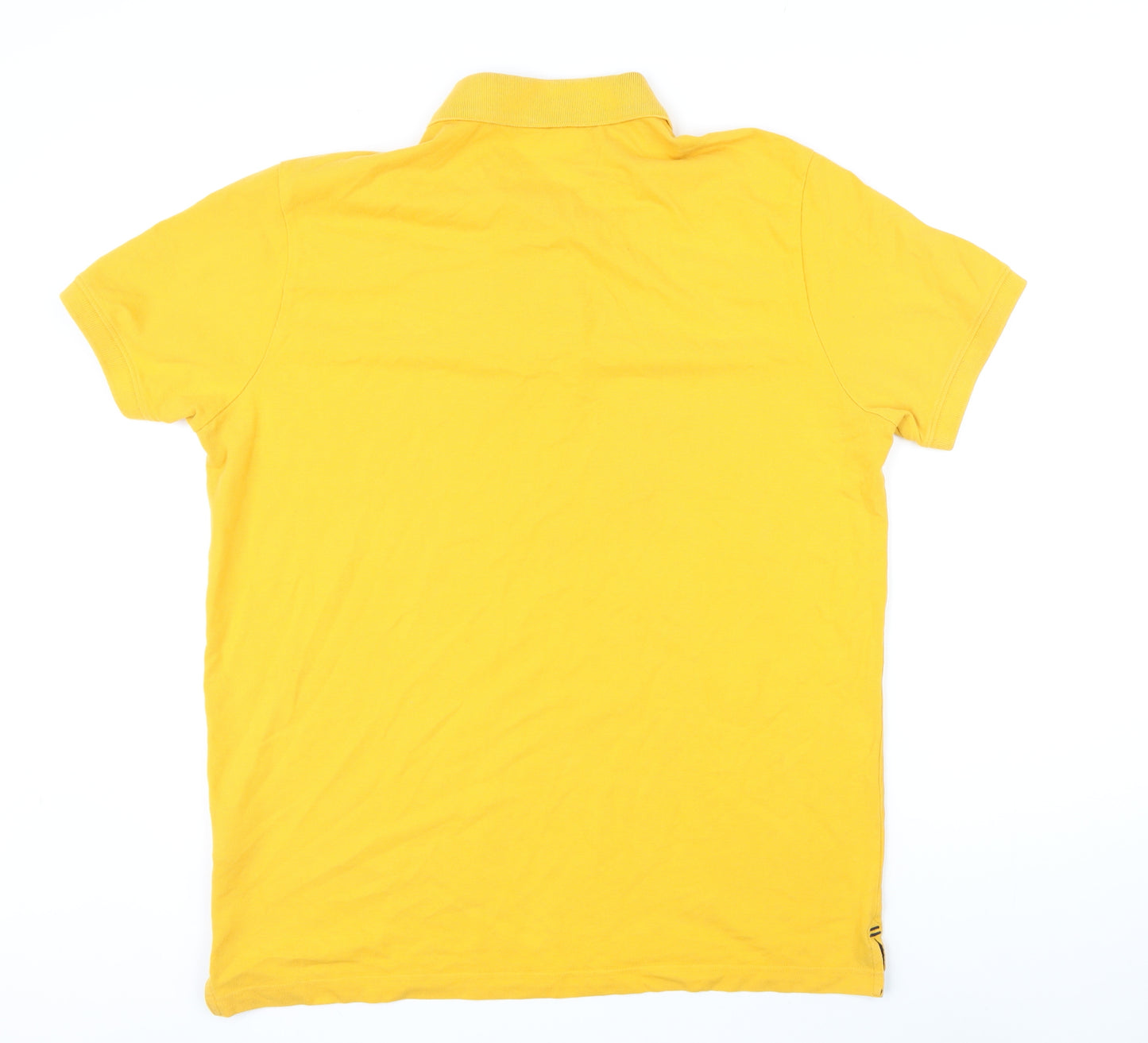 TOG24 Mens Yellow 100% Cotton Polo Size L Collared Button