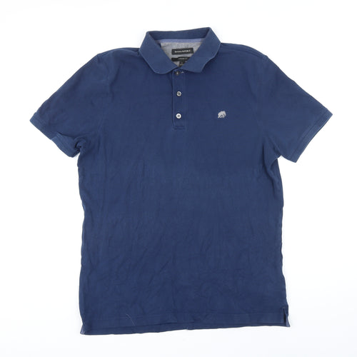 Banana Republic Mens Blue Cotton Polo Size L Collared Button