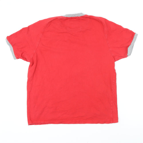 Champion Mens Red Polyester T-Shirt Size S Round Neck