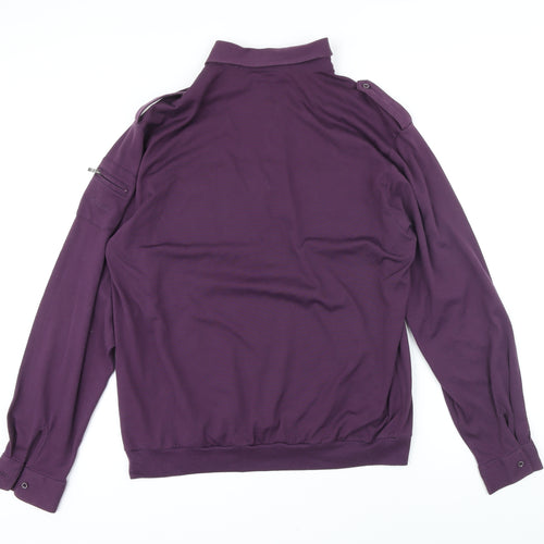 hajo Mens Purple Polyester Polo Size M Collared Button