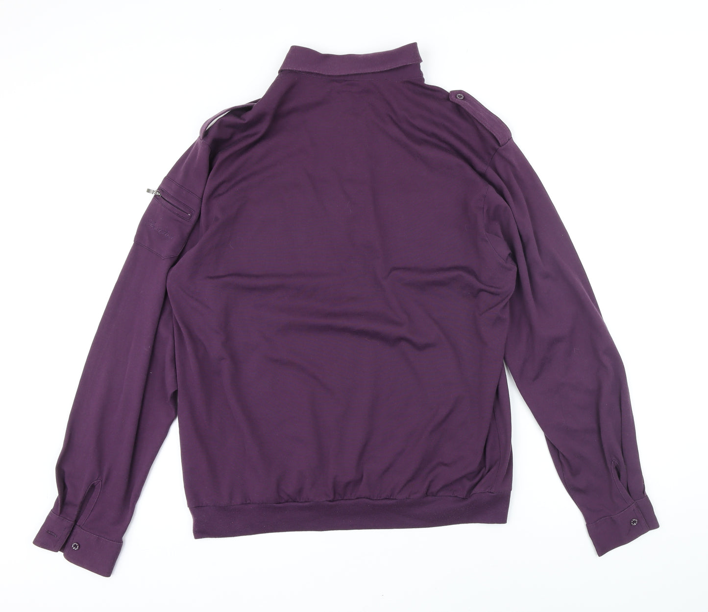 hajo Mens Purple Polyester Polo Size M Collared Button