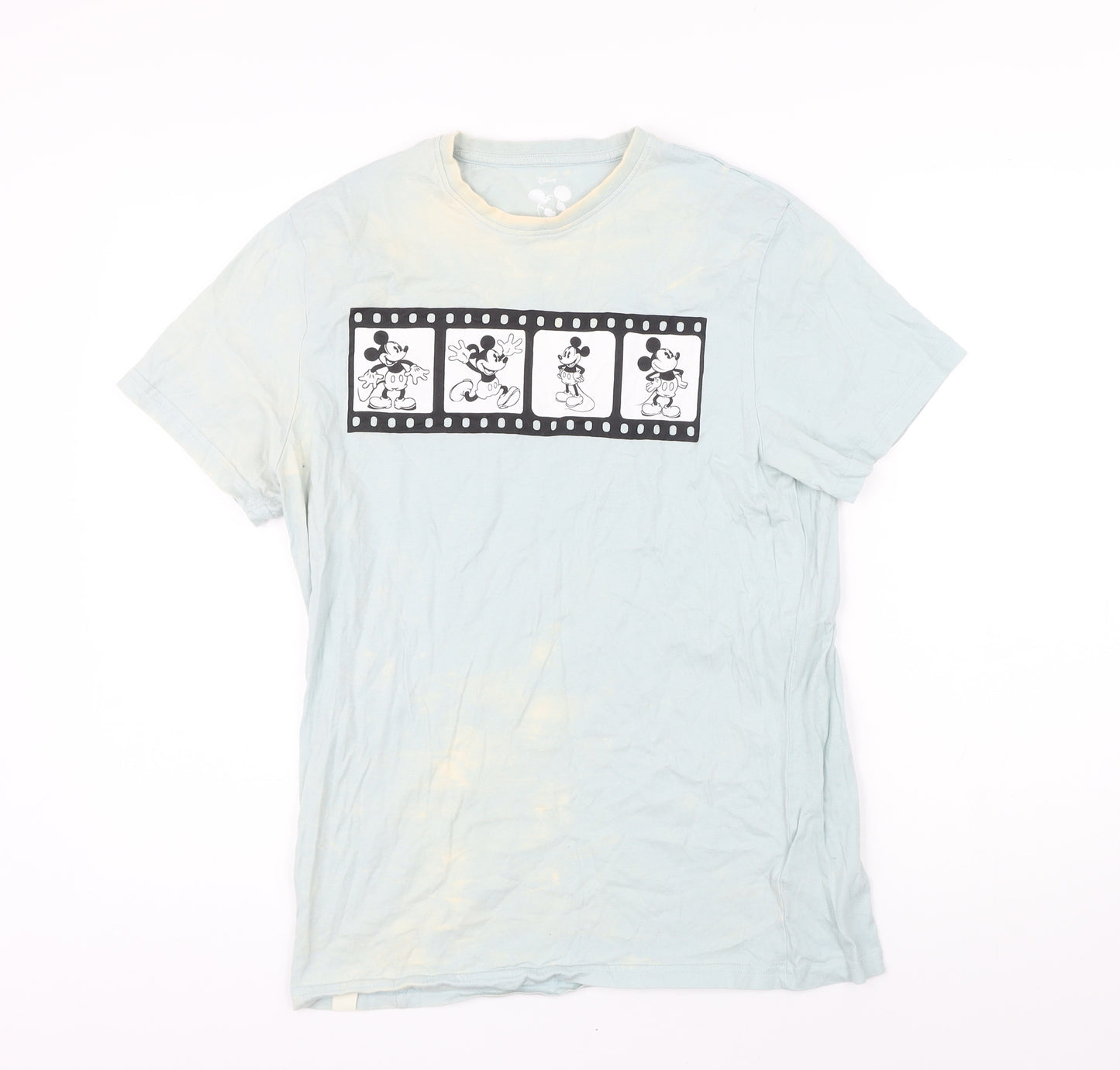 Disney Womens Blue 100% Cotton Basic T-Shirt Size S Round Neck - Mickey Mouse. Distressed look