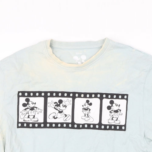 Disney Womens Blue 100% Cotton Basic T-Shirt Size S Round Neck - Mickey Mouse. Distressed look