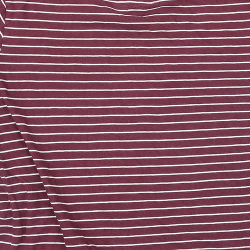 Superdry Mens Purple Striped Cotton T-Shirt Size M Round Neck