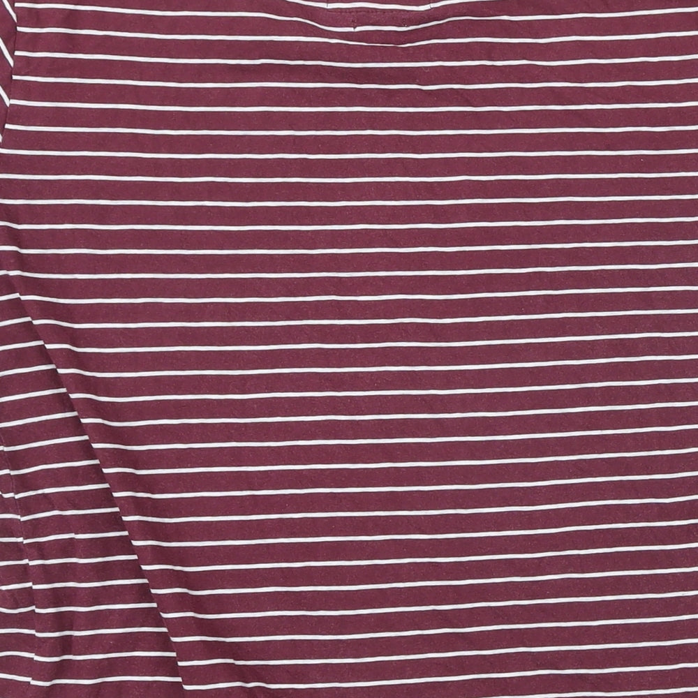 Superdry Mens Purple Striped Cotton T-Shirt Size M Round Neck