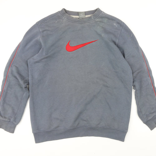 Nike Womens Grey Polyester Pullover Sweatshirt Size M Pullover - Nike logo