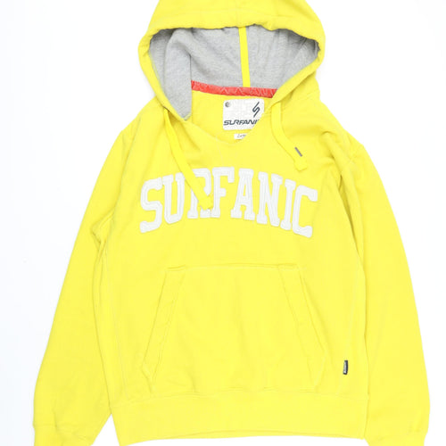 Surfanic Mens Yellow Cotton Pullover Hoodie Size L - SURFANIC