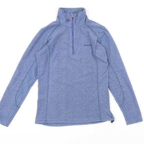 Ayacucho Womens Blue 100% Polyester Full Zip Sweatshirt Size XS Zip