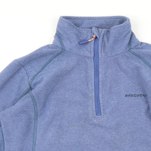 Ayacucho Womens Blue 100% Polyester Full Zip Sweatshirt Size XS Zip