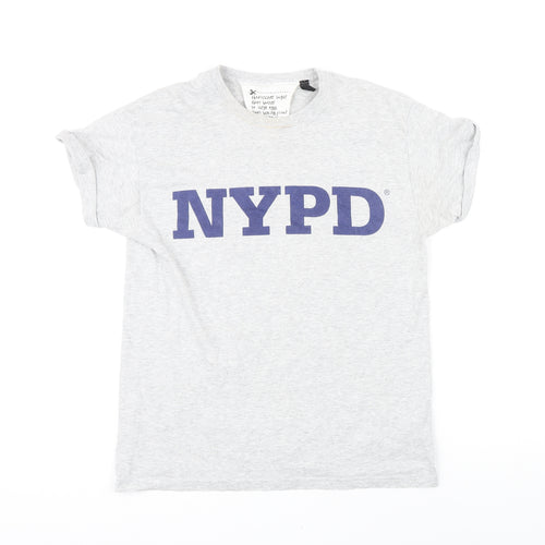 Topshop Womens Grey Cotton Basic T-Shirt Size XS Round Neck - NYPD