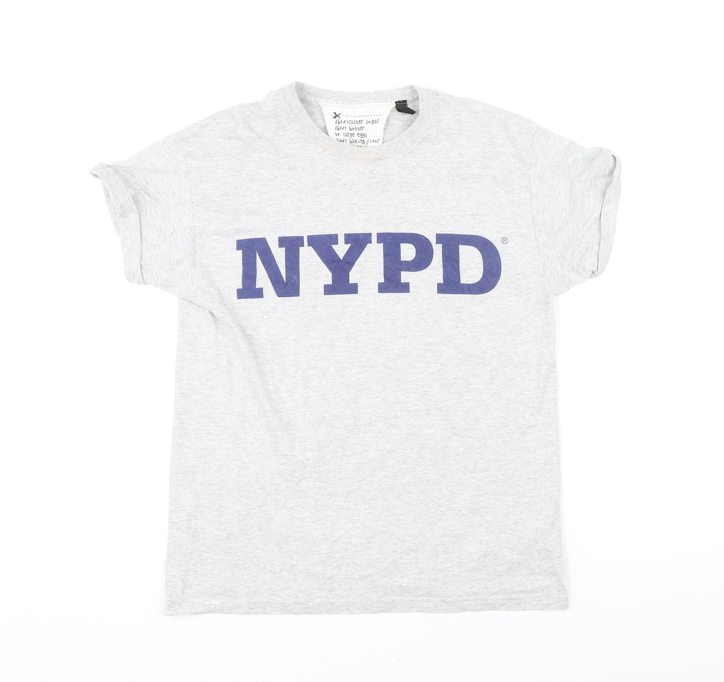 Topshop Womens Grey Cotton Basic T-Shirt Size XS Round Neck - NYPD