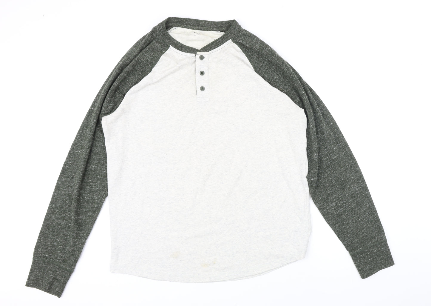 Gap Mens Green Cotton Henley Sweatshirt Size L