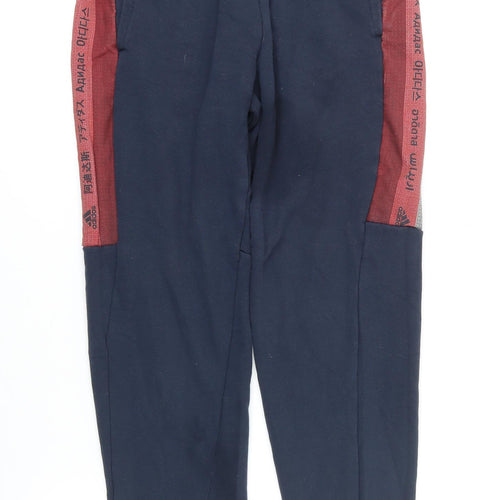 Addidas Womens Blue Cotton Jogger Leggings Size S L25 in - Elasticated waist