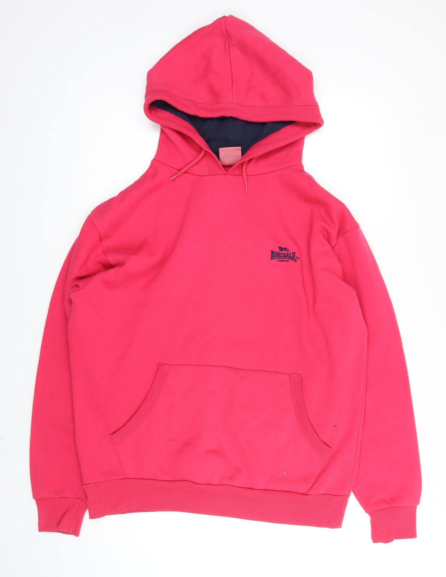 Lonsdale Womens Pink Cotton Pullover Hoodie Size M Pullover