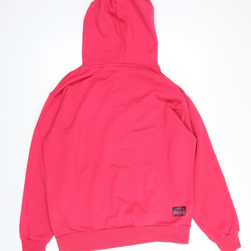 Lonsdale Womens Pink Cotton Pullover Hoodie Size M Pullover