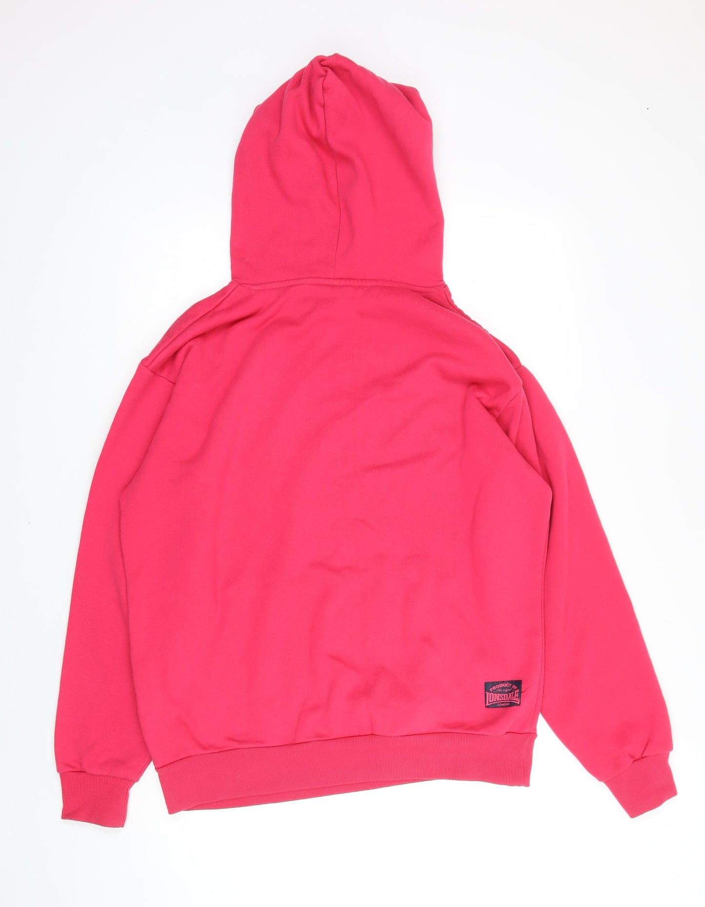 Lonsdale Womens Pink Cotton Pullover Hoodie Size M Pullover