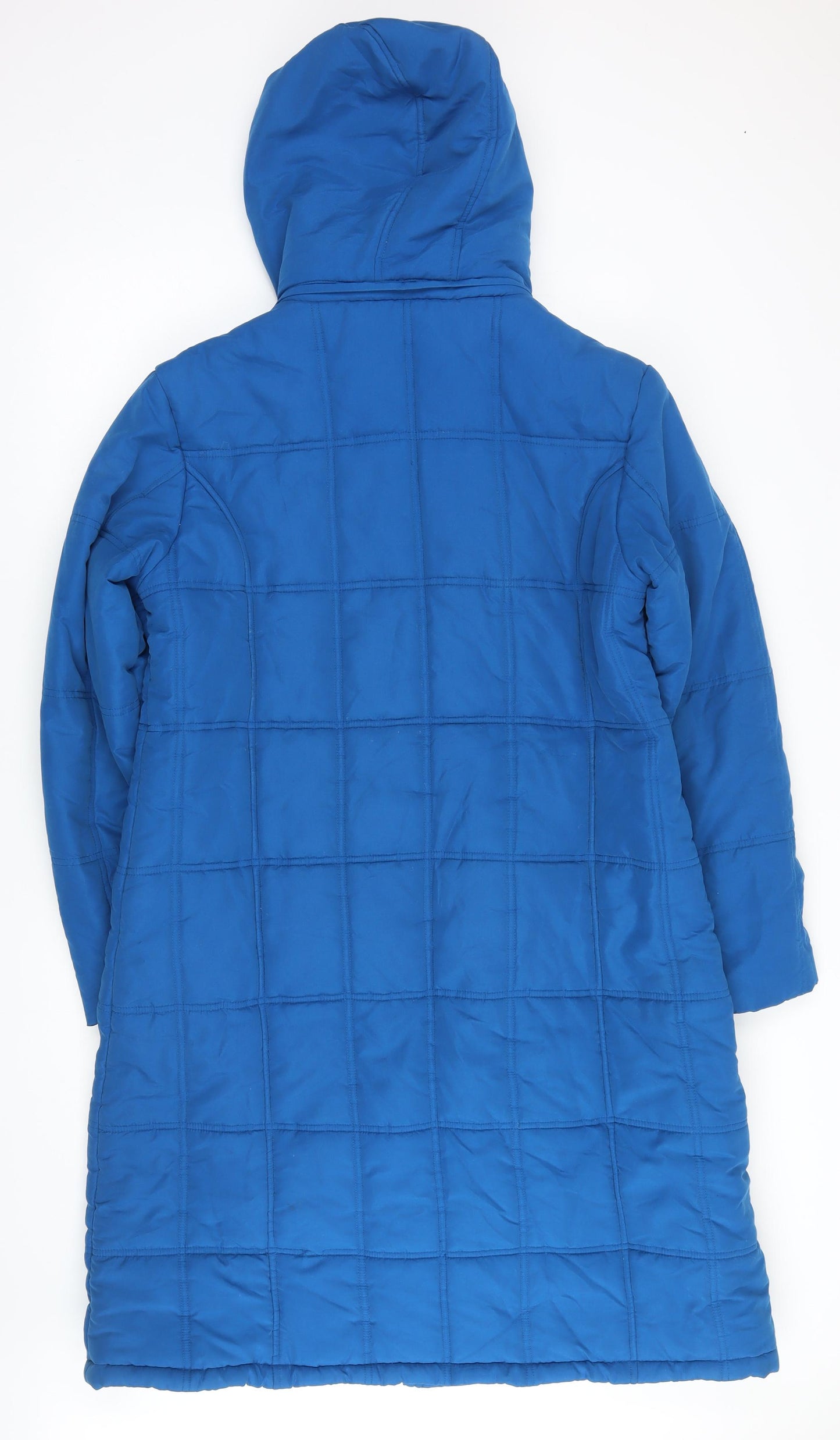 Cotton Traders Womens Blue Quilted Coat Size 14 Zip