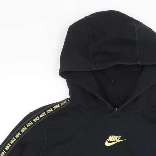 Nike Boys Black Cotton Pullover Hoodie Size M Pullover