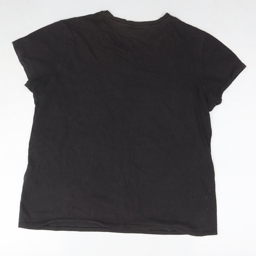 Levi's Womens Brown Cotton Basic T-Shirt Size L Round Neck - Logo