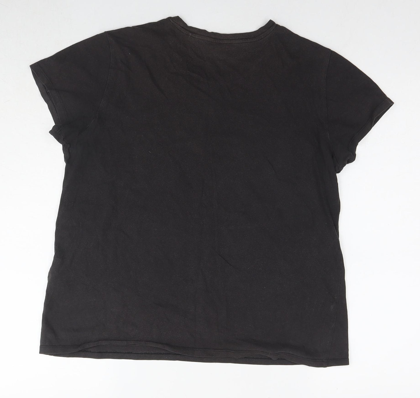 Levi's Womens Brown Cotton Basic T-Shirt Size L Round Neck - Logo