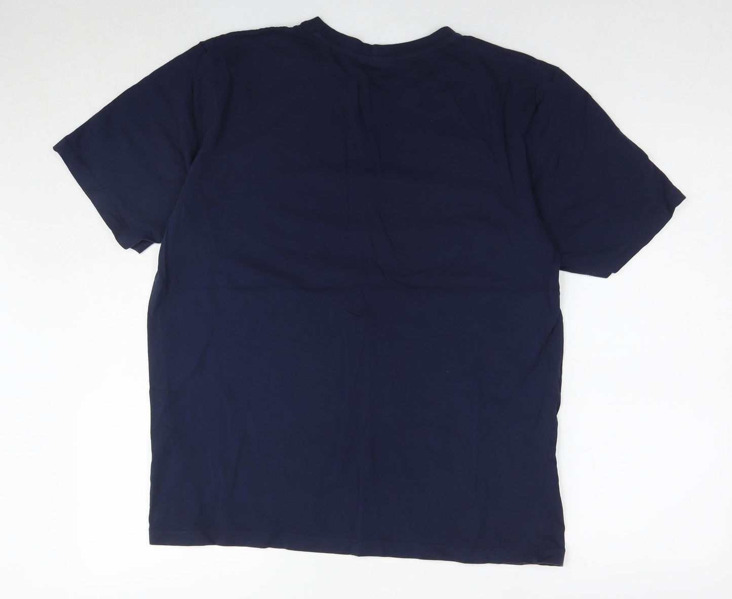 Peter Storm Mens Blue Cotton T-Shirt Size L Round Neck - Mountain Logo