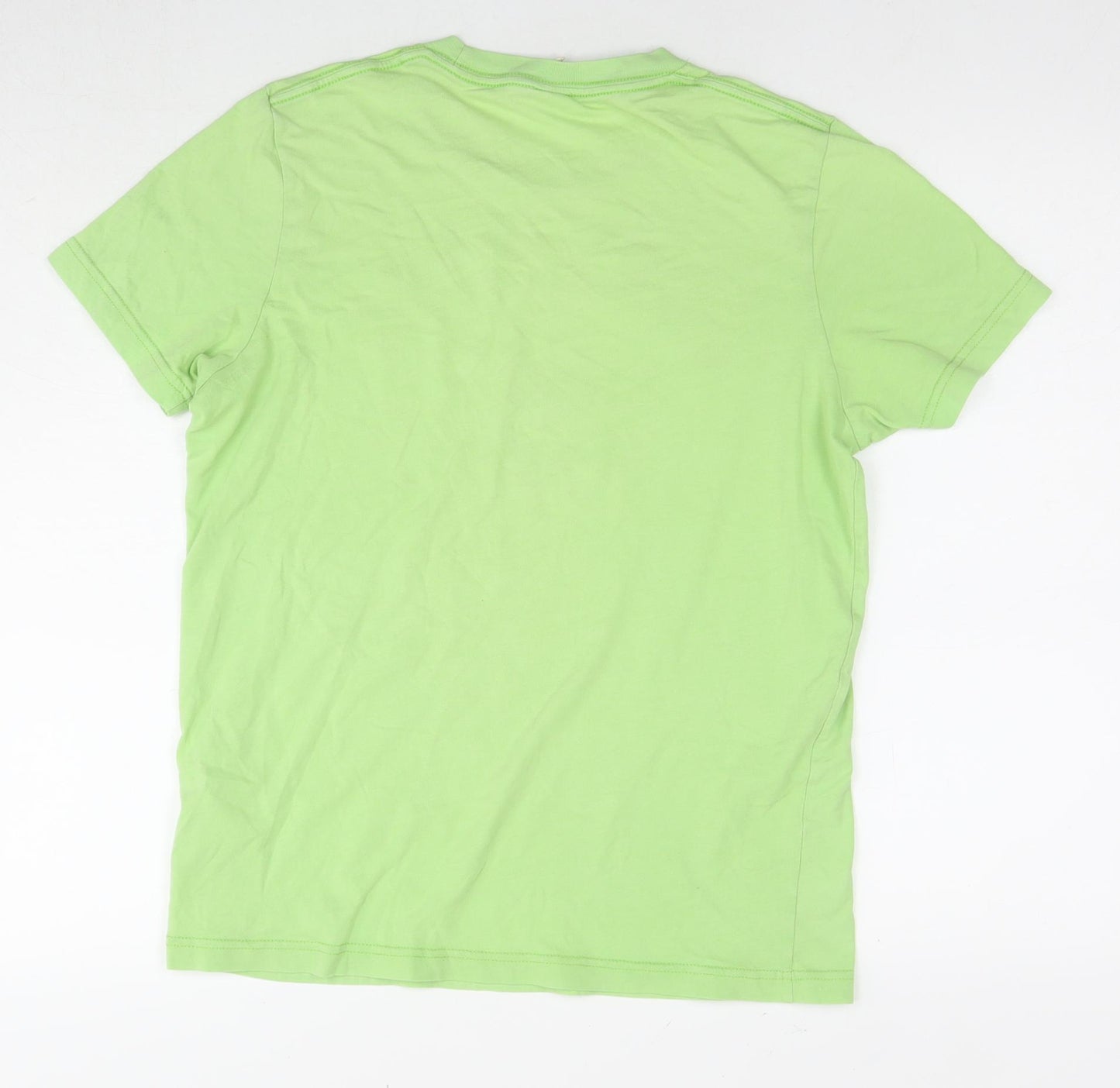 Hollister Womens Green Cotton Basic T-Shirt Size L Round Neck - Logo