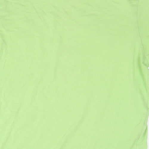 Hollister Womens Green Cotton Basic T-Shirt Size L Round Neck - Logo