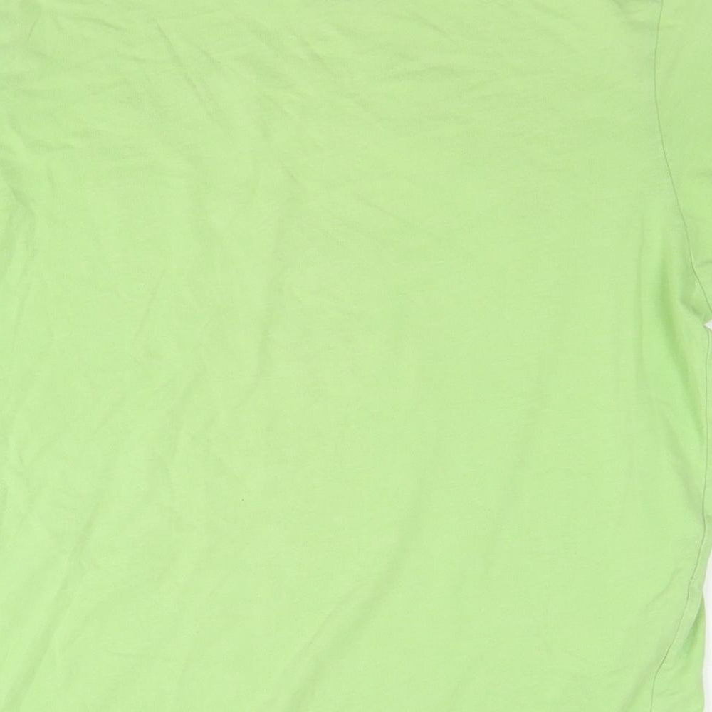 Hollister Womens Green Cotton Basic T-Shirt Size L Round Neck - Logo