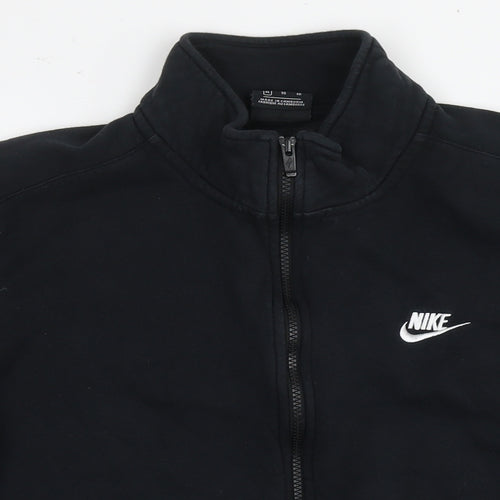 Nike Mens Black Cotton Full Zip Hoodie Size XL