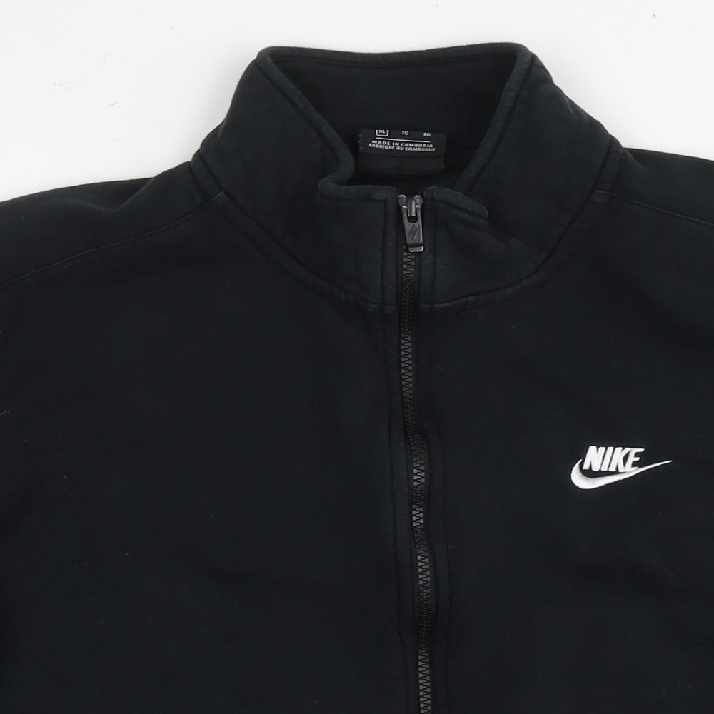 Nike Mens Black Cotton Full Zip Hoodie Size XL