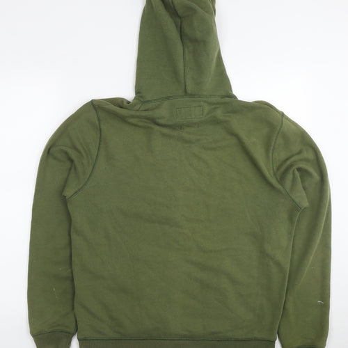 Jack Wills Mens Green Cotton Pullover Hoodie Size M - Logo