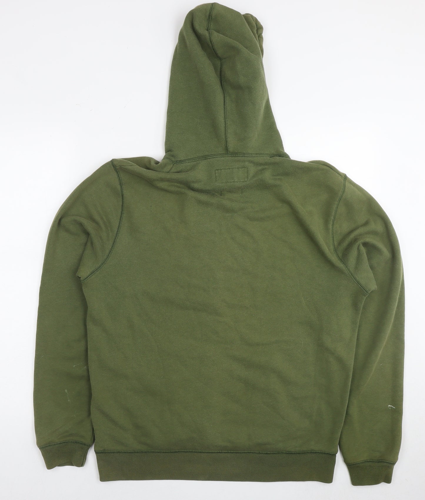 Jack Wills Mens Green Cotton Pullover Hoodie Size M - Logo