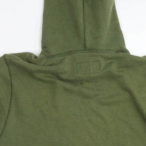 Jack Wills Mens Green Cotton Pullover Hoodie Size M - Logo