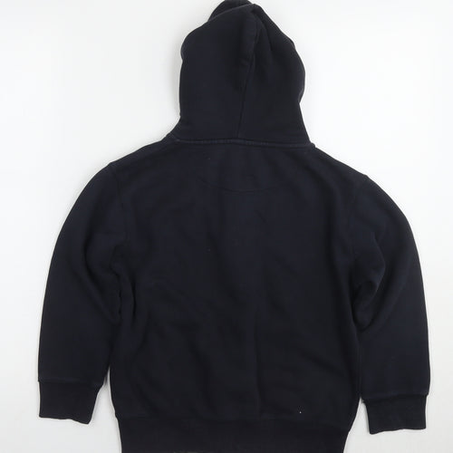French Connection Boys Black Cotton Full Zip Hoodie Size 9-10 Years Zip