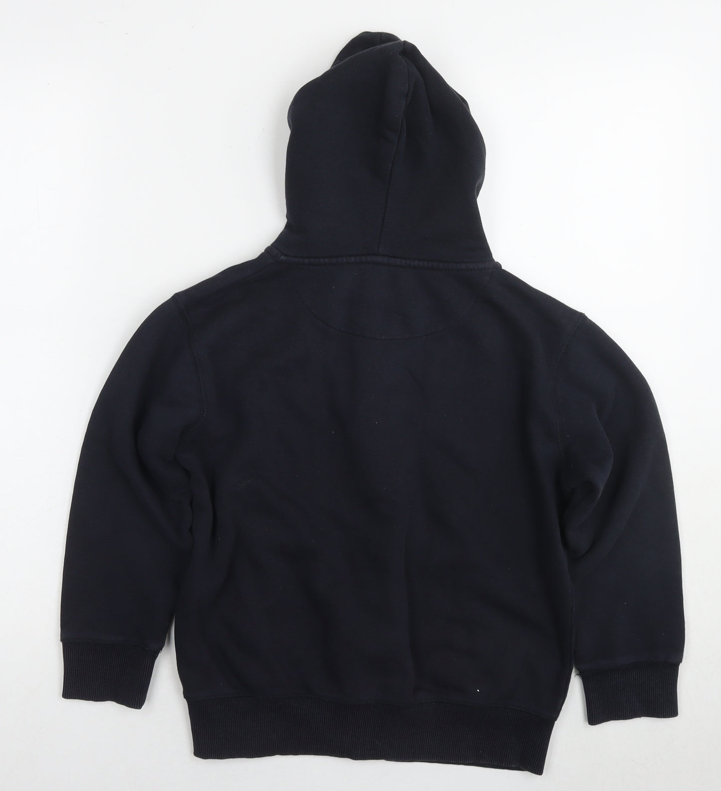 French Connection Boys Black Cotton Full Zip Hoodie Size 9-10 Years Zip