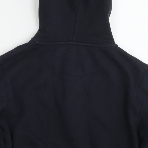 French Connection Boys Black Cotton Full Zip Hoodie Size 9-10 Years Zip