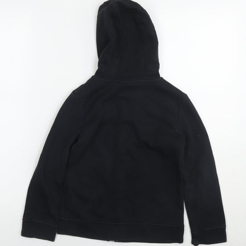 Nike Boys Black Cotton Full Zip Hoodie Size 7-8 Years Zip