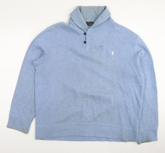 Polo Ralph Lauren Mens Blue Cotton Pullover Sweatshirt Size XL