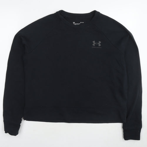 Under armour Womens Black Cotton Pullover Sweatshirt Size L Pullover