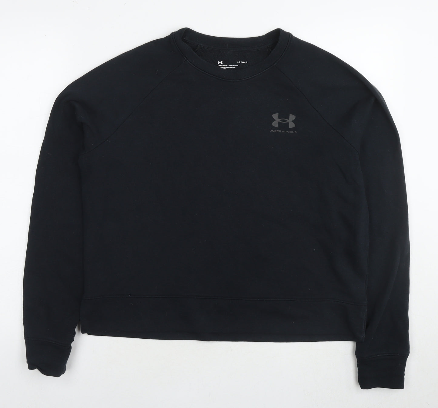 Under armour Womens Black Cotton Pullover Sweatshirt Size L Pullover