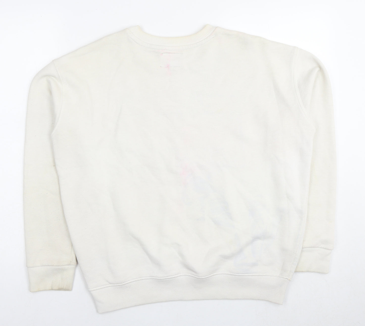 Tommy Hilfiger Womens White Cotton Pullover Sweatshirt Size S Pullover - Logo