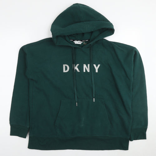 DKNY Womens Gold Cotton Pullover Hoodie Size L Pullover - Logo