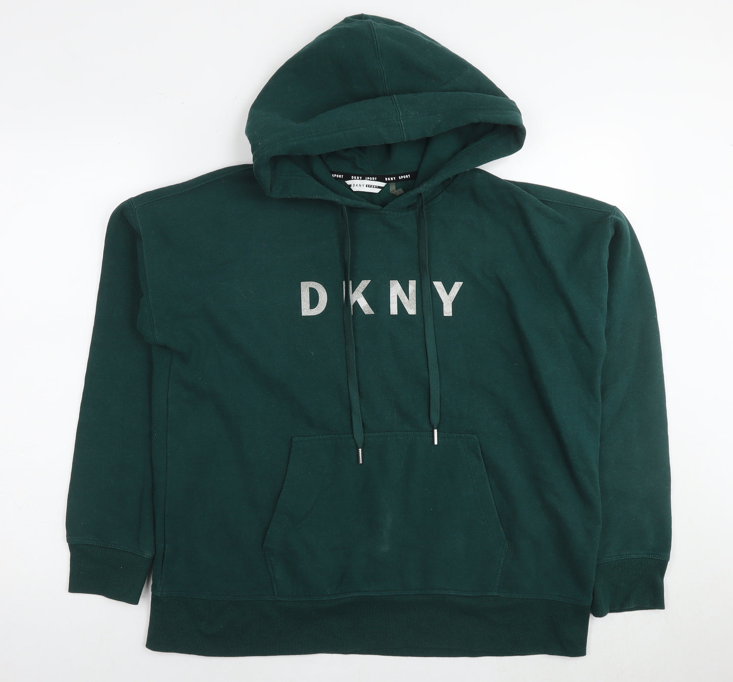 DKNY Womens Gold Cotton Pullover Hoodie Size L Pullover - Logo