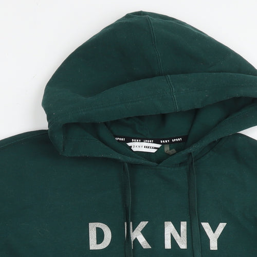 DKNY Womens Gold Cotton Pullover Hoodie Size L Pullover - Logo