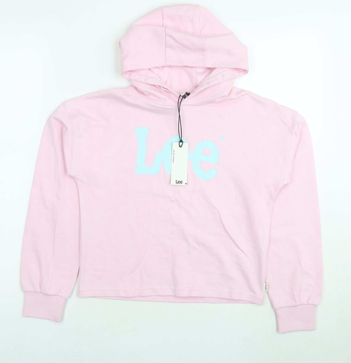 Lee Girls Pink Cotton Pullover Hoodie Size 10-11 Years Pullover - Logo